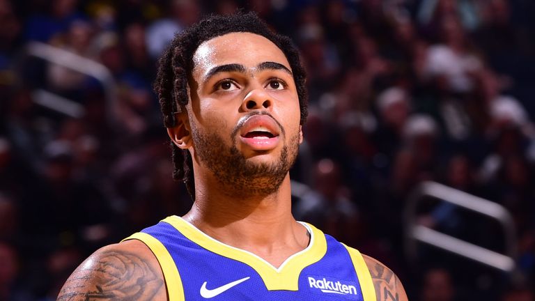 D&#39;Angelo Russell in action for Golden State against Memphis