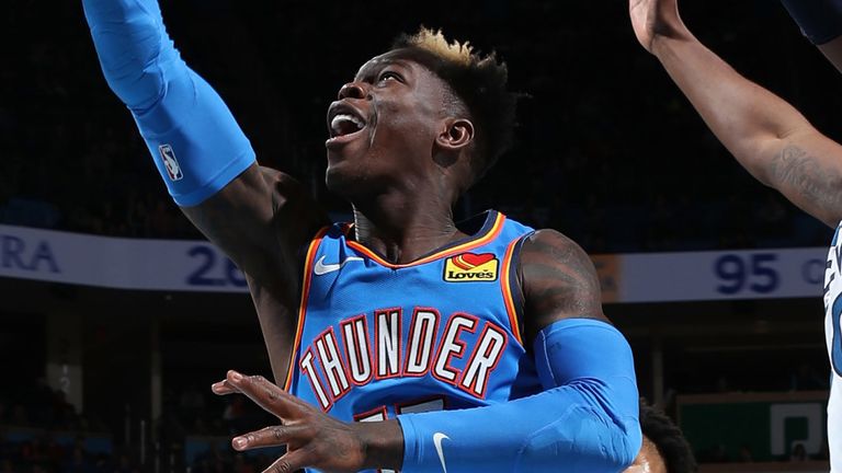 Dennis Schroder scores at the buzzer to send the Thunder into overtime against the Timberwolves