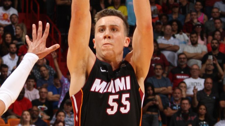 Duncan Robinson fires from three-point land against Atlanta
