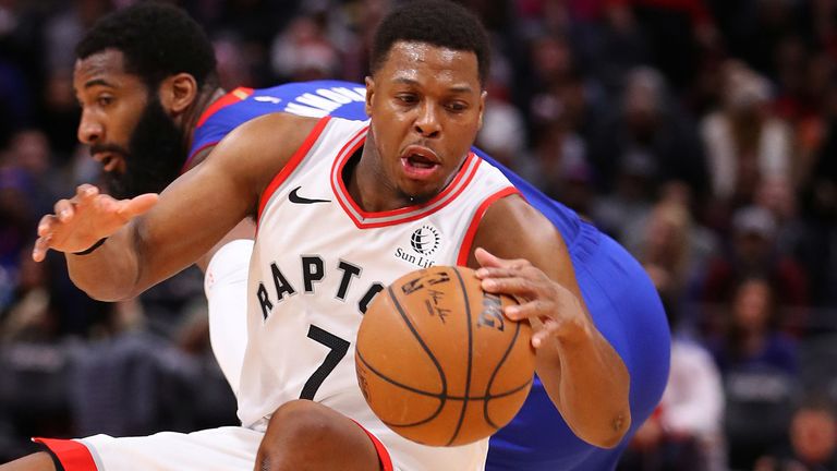Kyle Lowry in action against the Detroit Pistons