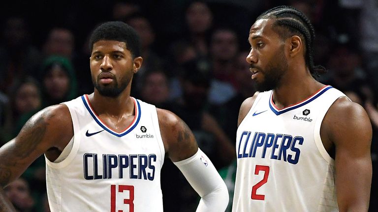 Paul George and Kawhi Leonard in action for the Clippers