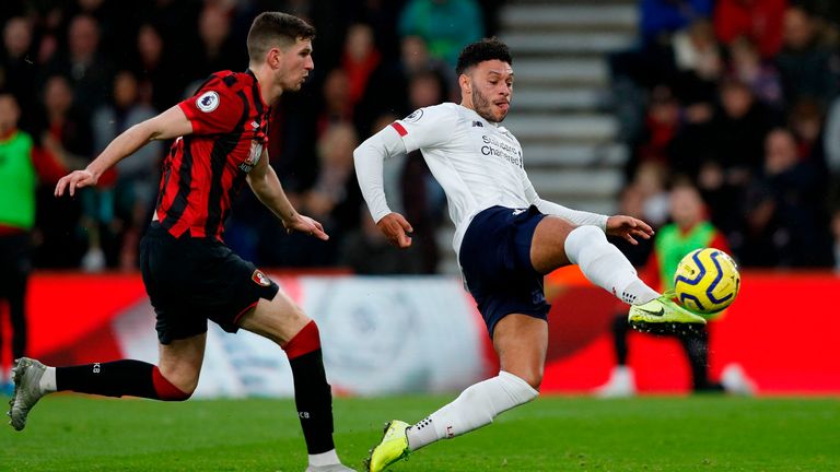 Alex Oxlade-Chamberlain puts Liverpool ahead vs Bournemouth