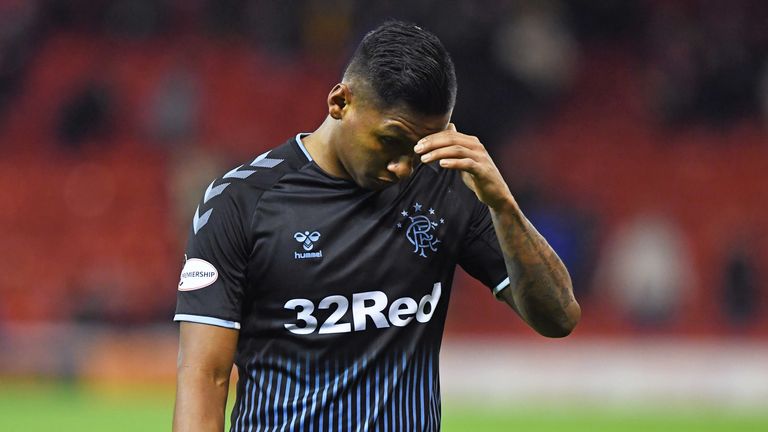 Alfredo Morelos is dejected at full-time 
