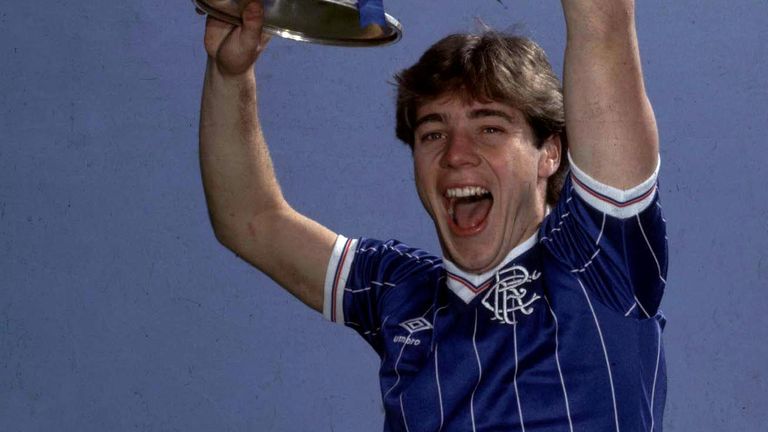 Ally McCoist with the League Cup after defeating Celtic in the 1984 final