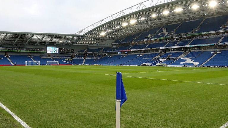 Two Wolves fans were arrested during Brighton's match against Wolves at the Amex Stadium on Sunday