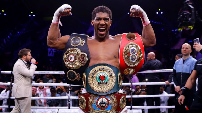 Anthony Joshua reclaims the world titles he lost to Andy Ruiz Jr in June