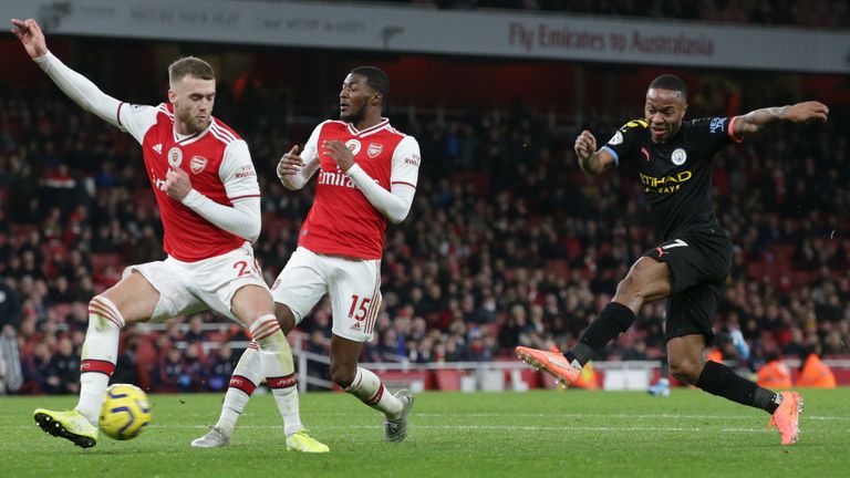 Action from Arsenal vs Manchester City