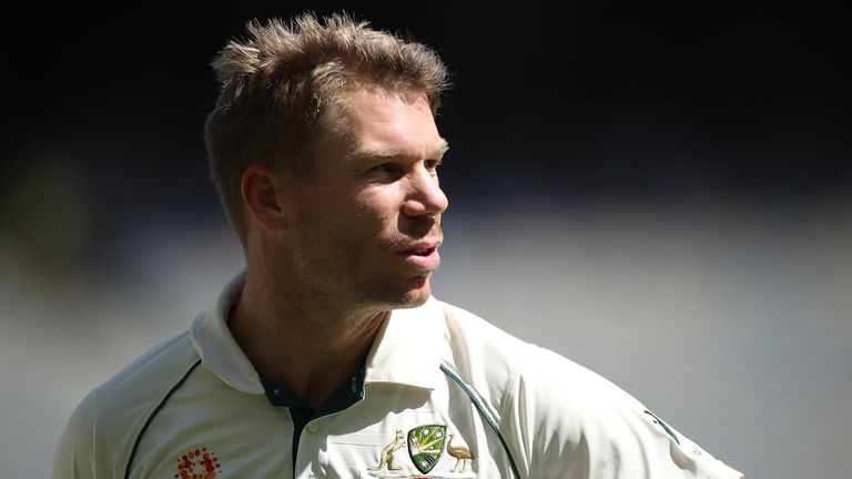 Australia's David Warner had to have medical checks after he was struck on the thumb during practice.