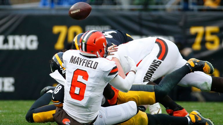 Baker Mayfield had another disastrous day as the Steelers all but eliminated the Browns from the postseason