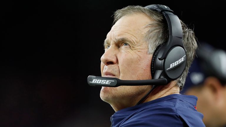 Head coach Bill Belichick is looking to win his seventh Super Bowl ring with the Patriots 