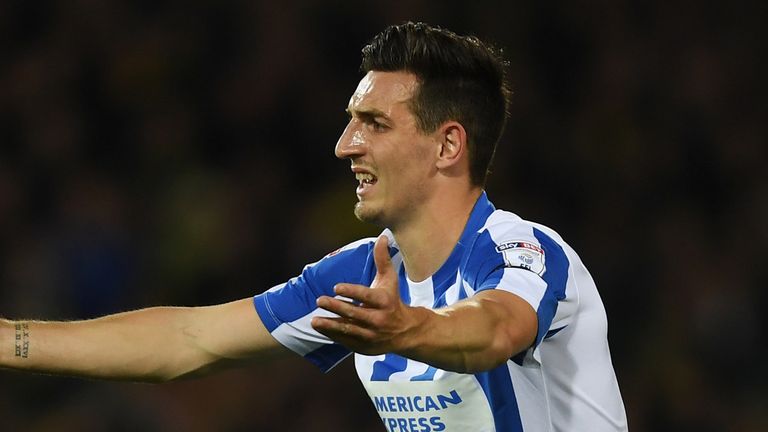 during the Sky Bet Championship match between Norwich City and Brighton & Hove Albion at Carrow Road on April 21, 2017 in Norwich, England.
