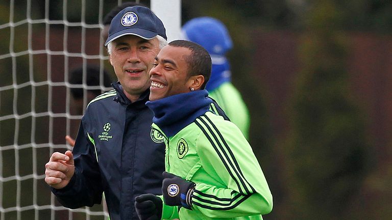 Carlo Ancelotti and Ashley Cole worked together at Chlesea just under 10 years ago