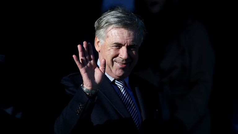 Carlo Ancelotti, Manager of Everton is seen in the stands prior to the Premier League match between Everton FC and Arsenal FC at Goodison Park on December 21, 2019 in Liverpool, United Kingdom. 