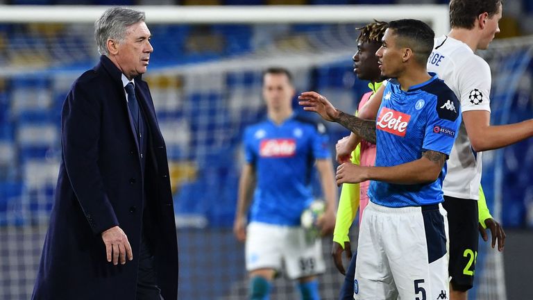 Carlo Ancelotti's Napoli made it through to the last 16 with a thumping win over Genk