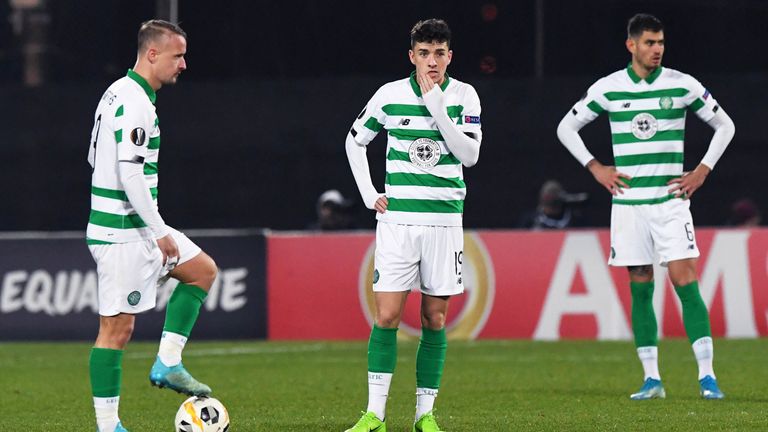 A shadow Celtic side lost their unbeaten record in the Europa League this season