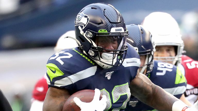 Seattle running back Chris Carson leads his team in rushing yards this season