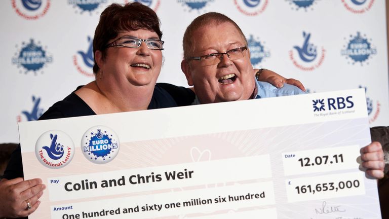 Colin and Chris Weir celebrate winning the Euromillions in 2011