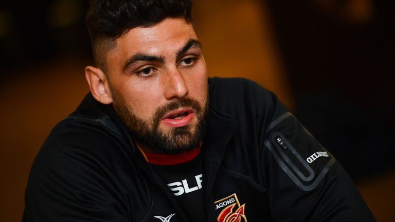 Cory Hill of Dragons at the Guinness PRO14 season launch at the Aviva Stadium in Dublin. 