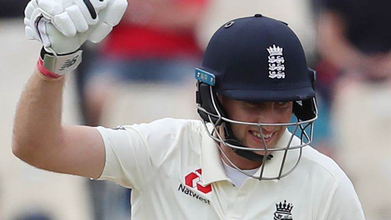 Root celebrates his first Test century since February