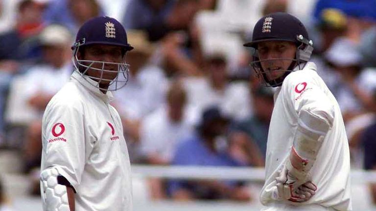 England openers Mark Butcher (L) and Mike Atherton put together a century stand at Cape Town in 2000, but their side still lost to South Africa by an innings