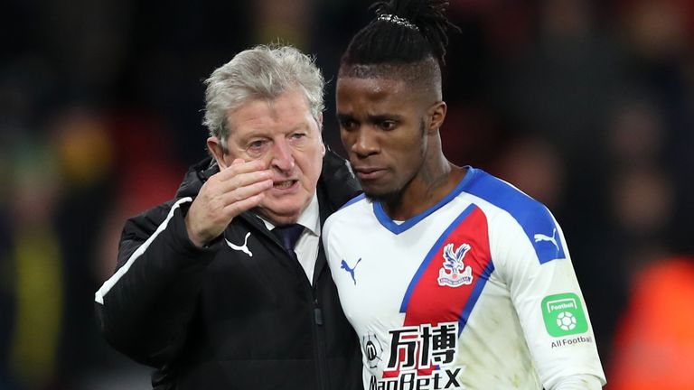 Crystal Palace boss Roy Hodgson is relaxed over the future of Wilfried Zaha