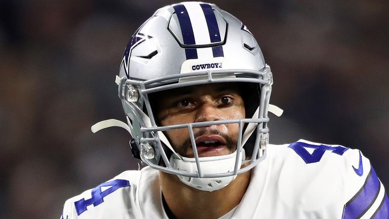 Cowboys quarterback Dak Prescott during his side's defeat to the Buffalo Bills