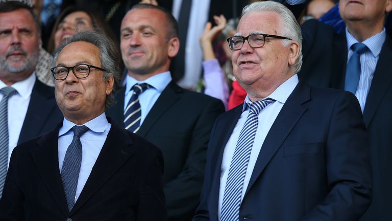 Everton majority shareholder Farhad Moshiri and chairman Bill Kenwright  