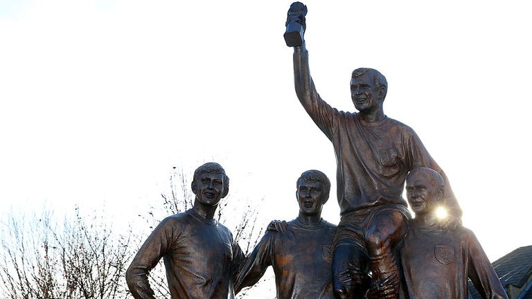 Martin Peters and his fellow West Ham World Cup Winners were immortalised with a statue outside Upton Park