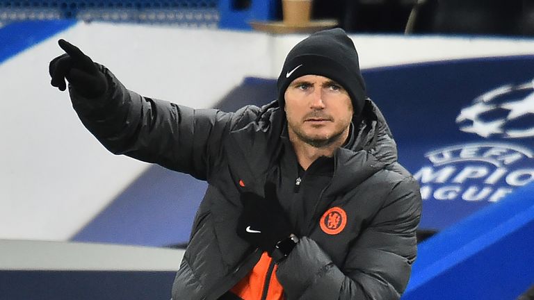 Chelsea's English head coach Frank Lampard gestures on the touchline during the UEFA Champion's League Group H football match between Chelsea and Lille at Stamford Bridge in London on December 10, 2019