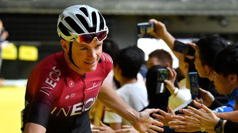 Team Ineos' Chris Froome competed in the short team time trial at the Saitama Tour de France Criterium in Japan in October