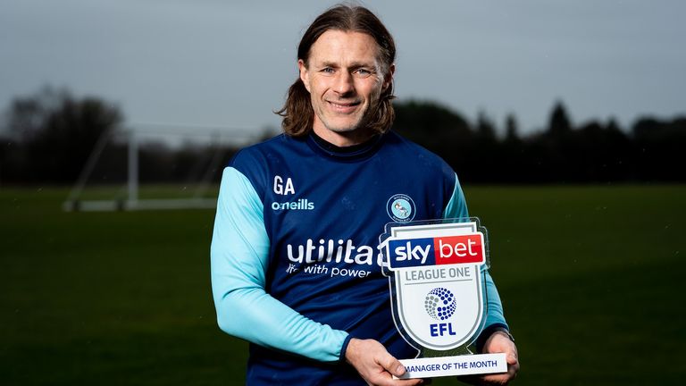Sky Bet League One Manager of the Month for November 2019 Gareth Ainsworth of Wycombe Wanderers with his award.  - Ryan Hiscott/JMP - 10/12/2019 - SPORT - Wycombe Wanderers Training Ground - Wycombe, England - Sky Bet League One Manager and Player of the Month Awards