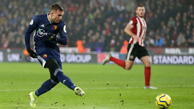 Gerard Deulofeu puts Watford 1-0 up against Sheffield United