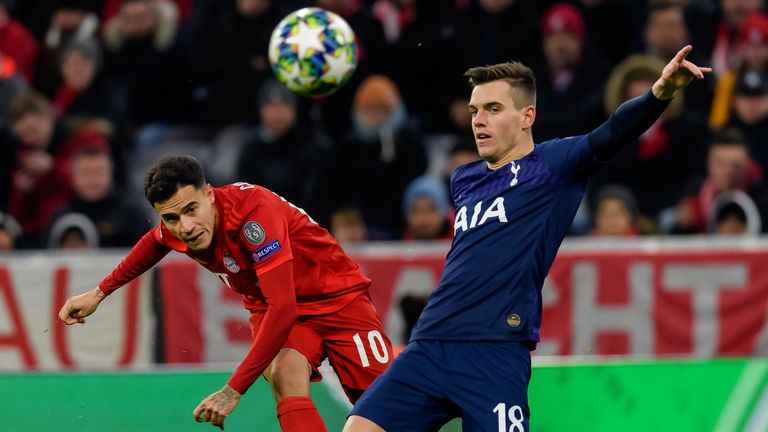 Philippem Coutinho and Giovani Lo Celso, Bayern Munich vs Tottenham Hotspur in Champions League