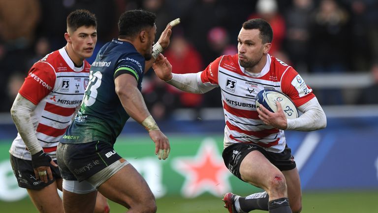 GLOUCESTER, ENGLAND - DECEMBER 08: Gloucester full back Tom Marshall in action during the Heineken Champions Cup Round 3 match between Gloucester Rugby and Connacht Rugby at Kingsholm Stadium on December 08, 2019 in Gloucester, England. (Photo by Stu Forster/Getty Images)