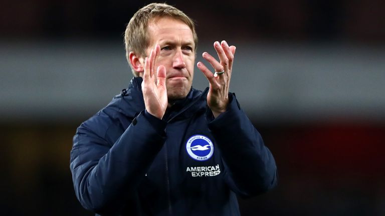 Graham Potter at full-time after Brighton beat Arsenal 2-1 at the Emirates