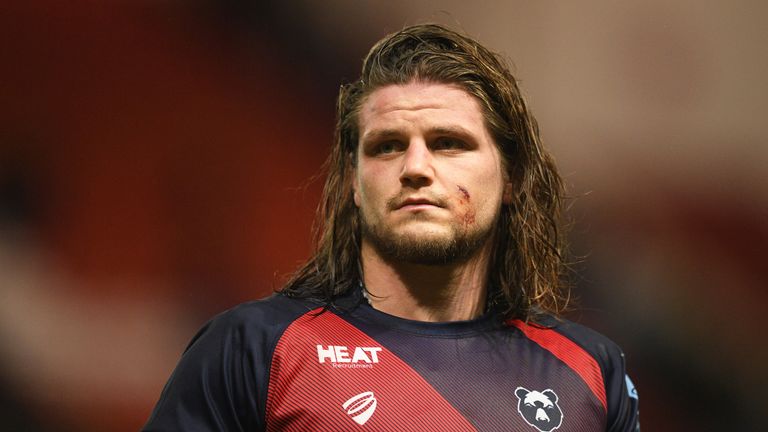 BRISTOL, ENGLAND - NOVEMBER 01: Harry Thacker of Bristol Bears looks on during the Gallagher Premiership Rugby match between Bristol Bears and Sale Sharks at Ashton Gate on November 01, 2019 in Bristol, England. (Photo by Harry Trump/Getty Images)