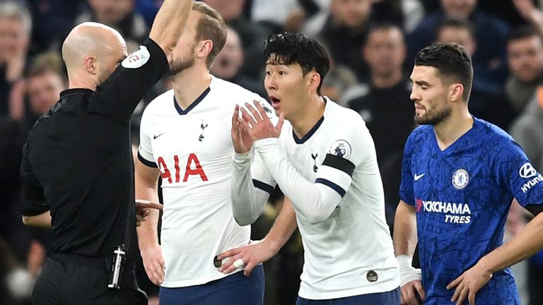 Heung-min Son&#39;s red card against Chelsea was discussed on Ref Watch