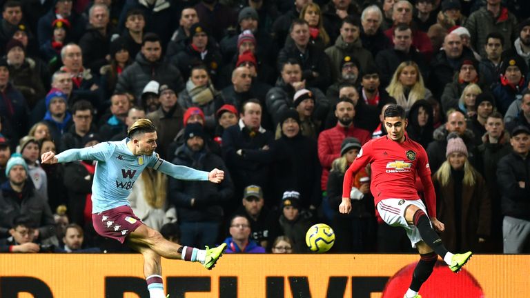 Jack Grealish puts Aston Villa ahead at Manchester United