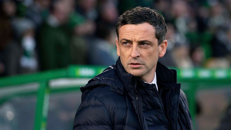 Jack Ross during the Premiership match between Celtic and Hibernian
