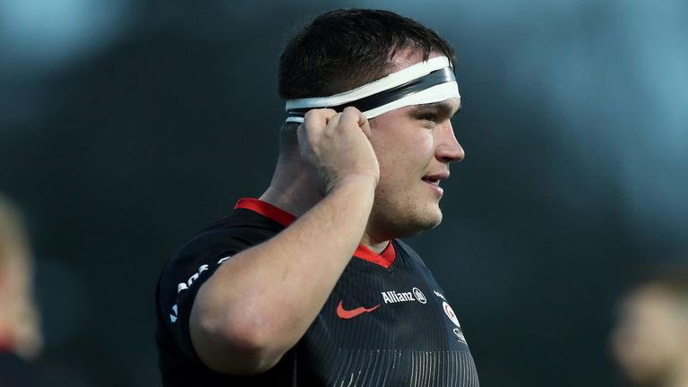 Jamie George of Saracens looks on during the Heineken Champions Cup Round 4 match between Saracens and Munster Rugby at Allianz Park on December 14, 2019