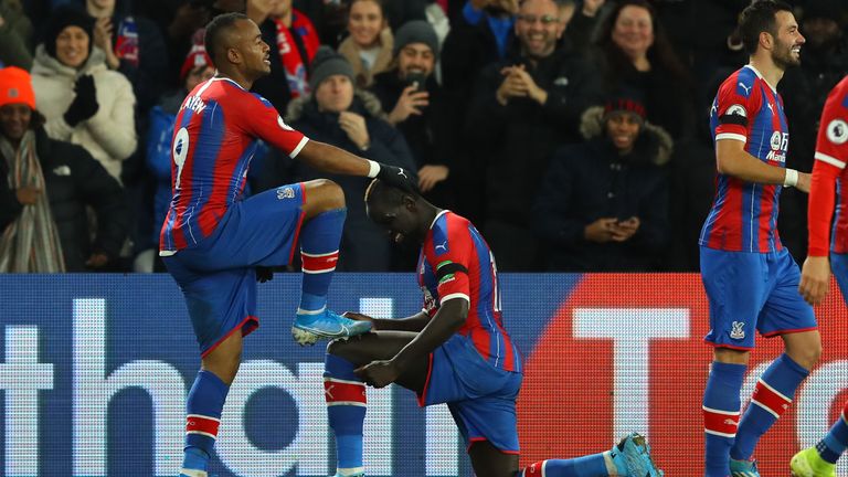 Jordan Ayew has his boot 'polished' by Mamadou Sakho after his goal