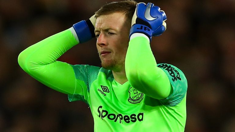 Jordan Pickford aún no ha logrado una victoria contra el Liverpool en seis intentos