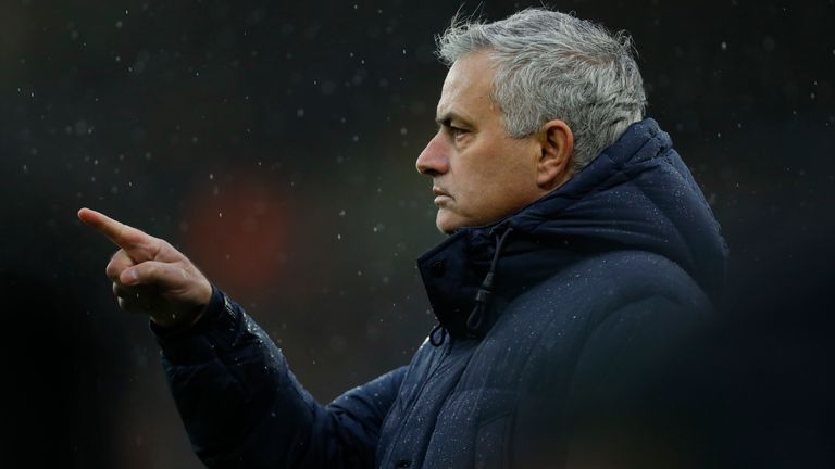 Jose Mourinho the head coach / manager of Tottenham Hotspur during the Premier League match between Wolverhampton Wanderers and Tottenham Hotspur at Molineux on December 15, 2019 in Wolverhampton, United Kingdom.