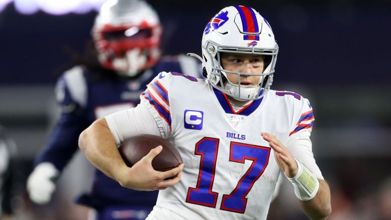 Bills quarterback Josh Allen is 268 of 456 for 3,084 yards and 20 touchdowns this year