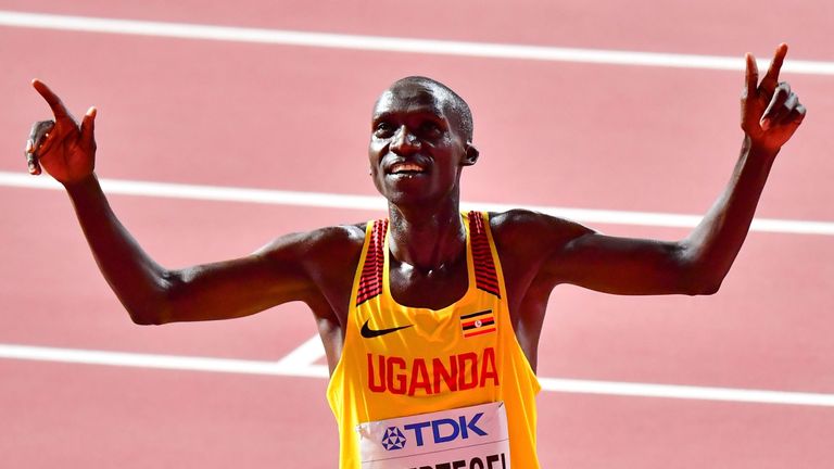 Joshua Cheptegei wins the World 10,000m title in Doha