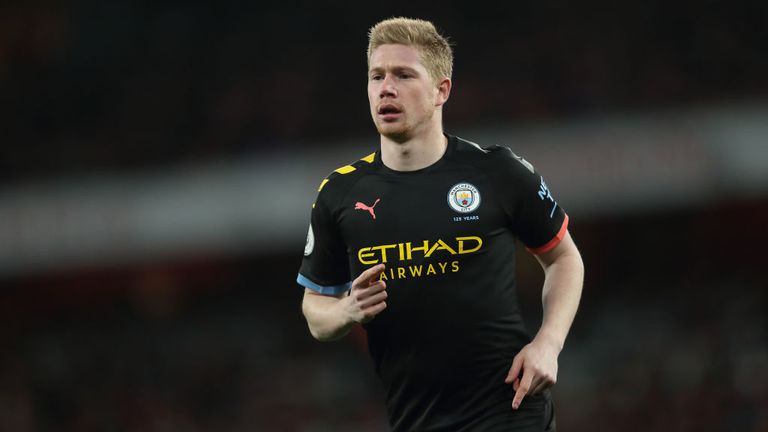 Kevin De Bruyne scored twice in the first-half against Arsenal