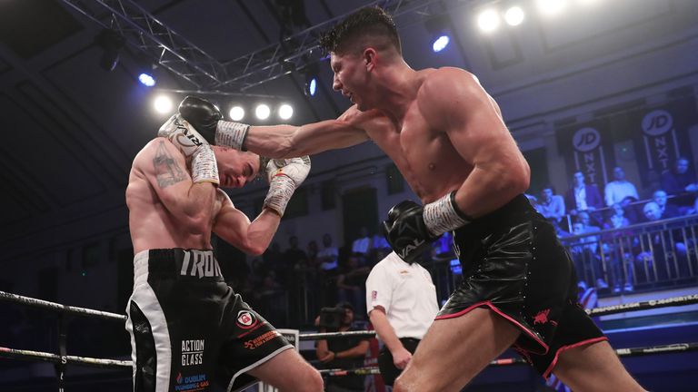 Kieron Conway v Craig O...brien, super welterweight contest, York Hall, London.19th December 2019.Picture By Mark Robinson..