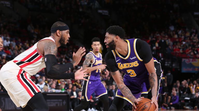 Los Angeles Lakers against Portland Trail Blazers in the NBA
