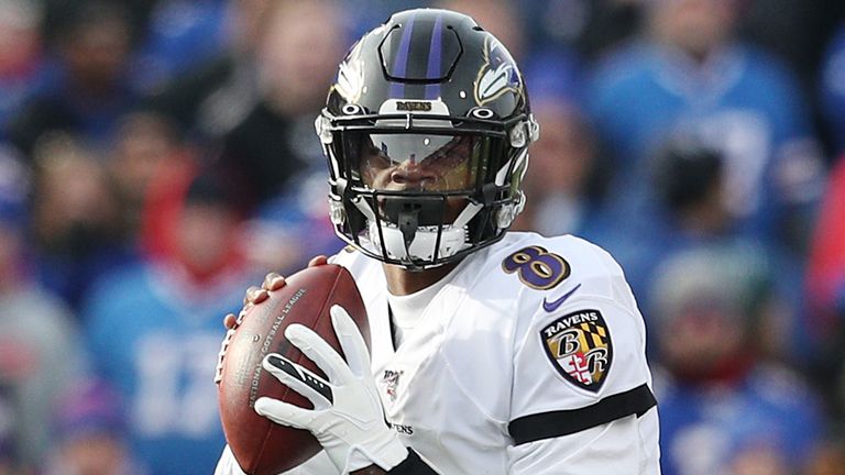 Baltimore Ravens quarterback Lamar Jackson has 1,017 rushing yards and seven rushing touchdowns so far this season