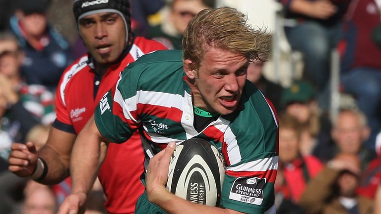 during the Guinness Premiership match between Leicester Tigers and Worcester Warriors at Welford Road on October 3, 2009 in Leicester, England.